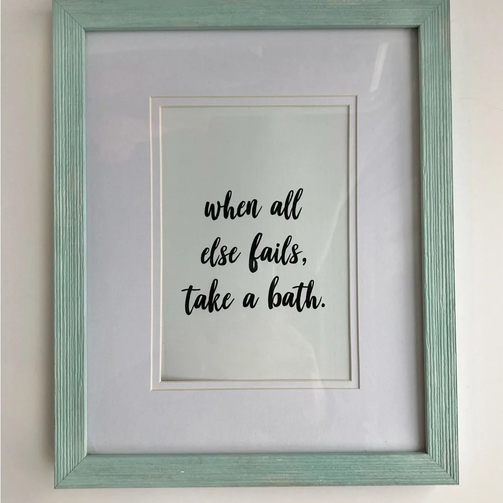 When All Else Fails Take A Bath Framed Bathroom Decor Blue 8x10 Frame - Picture 3 of 5